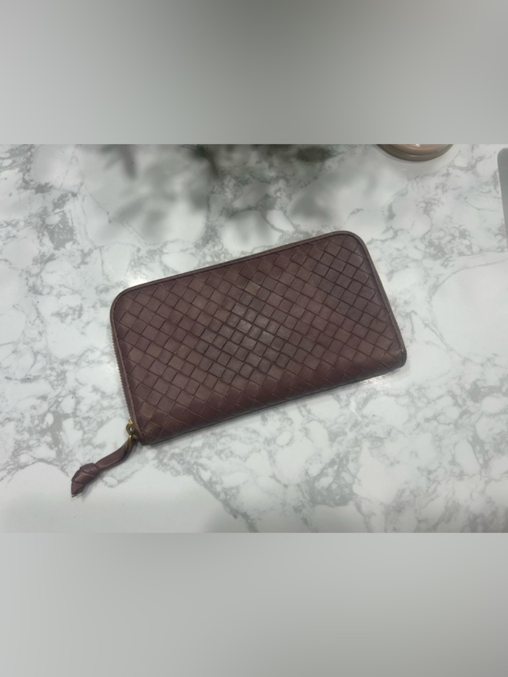 Bottega Veneta Leather Card Wallet with Zip